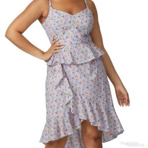 J.Crew Liberty Fabric asymmetrical dress. Floral spaghetti straps size 16